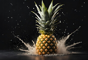 pineapple with splash