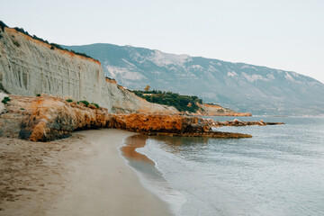 View of the rocky coast of Kefalonia, Greece - 755000790
