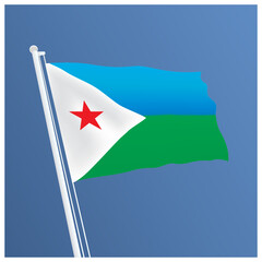 Dijibouti Waving Flag Design and Dijibouti Flag Design