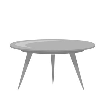 gray round table, on a white background. Isolated.
