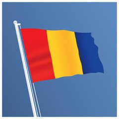 Romania Waving Flag Design and Romania Flag Design