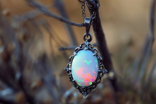Opal Jewel, a beautiful stone that symbolizes hope and purity.  generative ai