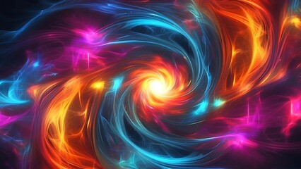Colorful vortex energy cosmic spiral waves multi color vortex background  - obrazy, fototapety, plakaty