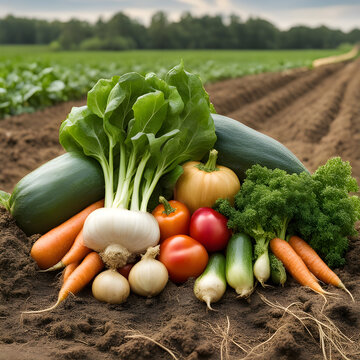 A bunch of vegetables in the middle of the field