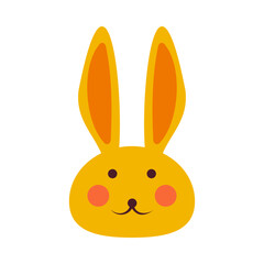 Easter bunny flat cartoon vector