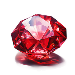 red diamond isolated on white - obrazy, fototapety, plakaty