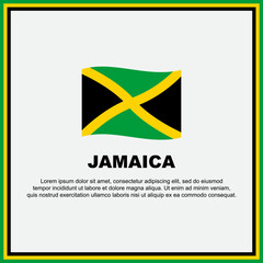 Jamaica Flag Background Design Template. Jamaica Independence Day Banner Social Media Post. Jamaica Banner