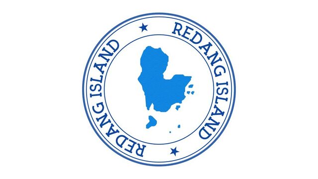 Redang Island intro. Badge with the circular name and map. Redang Island round logo animation.