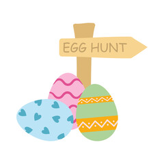 Happy Easter eggs, Easter flat cartoon vector
