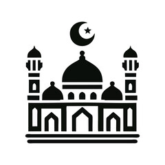 Fototapeta na wymiar Islamic Mosque Vector Clipart Illustration, Mosque Logo, Mosque Vector, Flat Mosque design vector