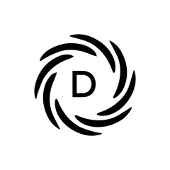 D  logo design template vector. D Business abstract connection vector logo. D icon circle logotype.
