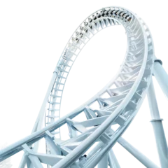Zelfklevend behang Helix Bridge roller coaster station in amusement park
