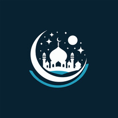 Mosque Moslem icon vector Illustration design template, Colorfull
