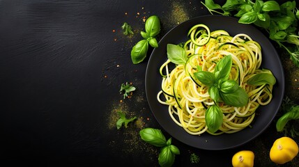 Vegetarian pasta with vegetables