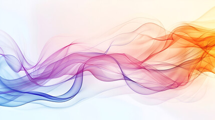 Vibrant swirling smoke waves on bright orange backdrop creating dynamic abstract design, 3D illustration, Subtle abstract background with soft pastel waves. Gradient colors