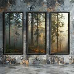 Wall art frame mockup in natural style