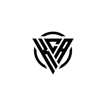 the initials kca logo is in the shape of a triangle