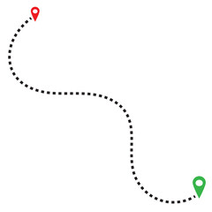 Distance solid icon, navigation and route, map pointer vector graphics.