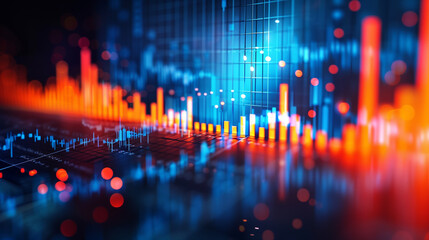 abstract graph of financial strategy, trading, 
