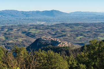 Fototapeta na wymiar Panoramic view of Sant'Oreste village, in the Province of Rome, Lazio, Italy.