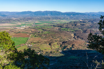 Fototapeta na wymiar Scenic view on Mount Soratte, near Sant'Oreste village, Lazio region of Italy.