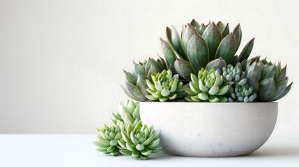 Sleek and Simple: White Pot with Green Plants