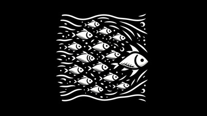 Exceptional Aquatic Grace: Unique Fish's Movement Enchants Against Black Backdrop.