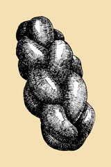 Homemade bread, hand drawn sketch, vector illustration 