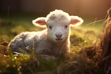 Obraz premium baby lamb, lamb baby, lamb running around, lamb baby, sheep
