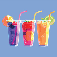 Vector orange juice healthy drink in glass and citrus fruit is isolated in the background