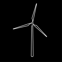 Windmill, alternative energy supply source line icon. Vector Illustration