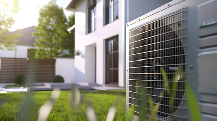 Modern, energy efficient air conditioning, energy saving solution in the backyar