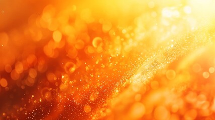 Warm-toned bokeh effect with vivid orange and yellow, sparkles suggest a joyful holiday mood, suitable for festive occasions like Thanksgiving, Halloween, or Christmas. - obrazy, fototapety, plakaty