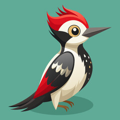 Cute Woodpecker Vector Art Illustration