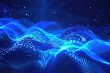 Fototapeta premium Get Lost in the Blue Sound - Vibrant Blue Background with Music Wave, Volume and Disco Night Vibe