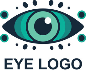 vector flat design eye logo template
