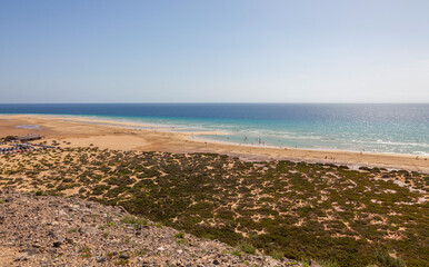 Blick auf die Playa de Sotavento, Fuerteventura