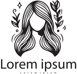 Spa logo template, flower girl minimalist design vector