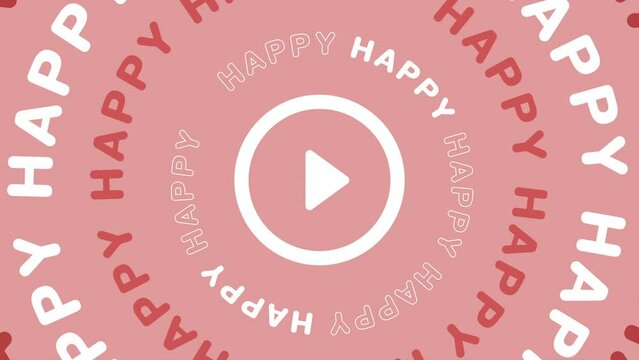 Happy abstract background typography design Happy  text animation color