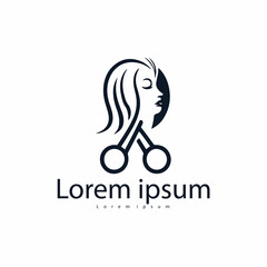 Spa logo template, flower girl minimalist design vector