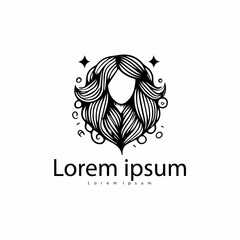 Spa logo template, flower girl minimalist design vector