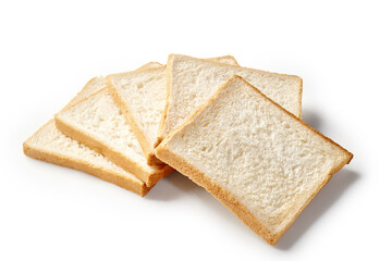Stack of fresh white bread slices for toasts or sandwiches