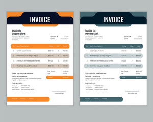Modern elegant business invoice design template
