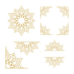 Mandala Wedding Ornament Gold Vector Design