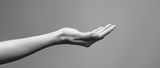a female hand reaching out
