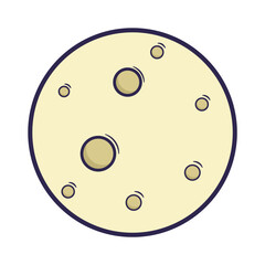 Planet moon in flat design. space cartoon style