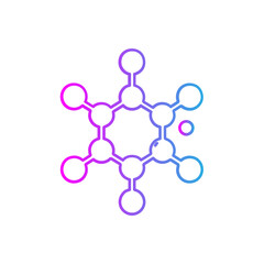 line gradient molecule icon