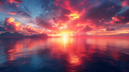 A colorful sunrise illuminating the sky