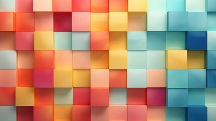 Abstract Geometric Pattern: Colorful Square Shape on Futuristic Digital Background