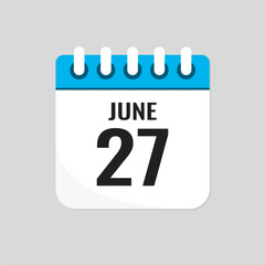 Icon page calendar day - 27 June